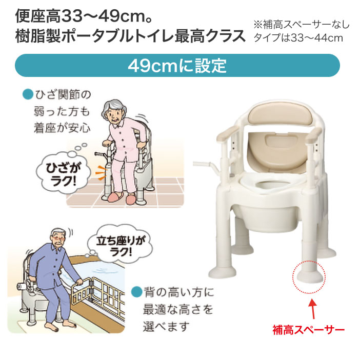 アロン化成 安寿 ポータブルトイレ ちびくまくん FX-CP ソフト便座