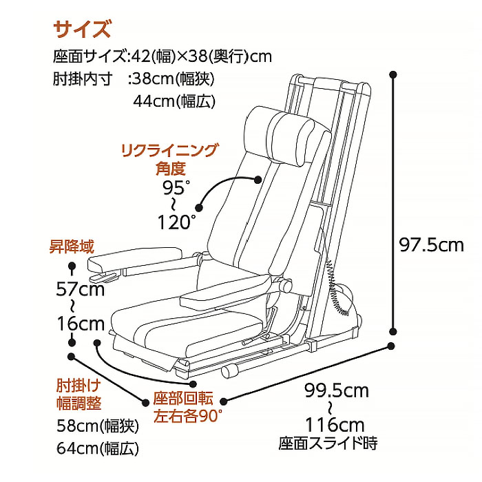 電動昇降座椅子独立宣言暖らん/DSDAR【コムラ製作所】