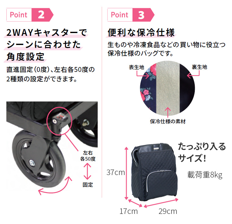 島製作所 ショッピングカート おしゃれ 4輪 サイドカー メロディ