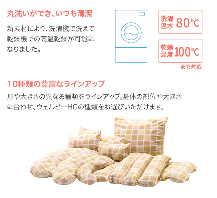 体位変換クッション ウェルピーHC PC-HC-W2 ウェーブ（ロング） タイカ