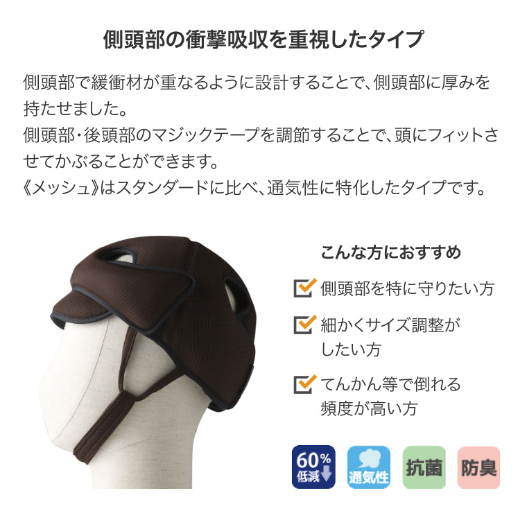 帽子 衝撃吸収 頭部保護 アボネットガードD メッシュタイプ（側頭部