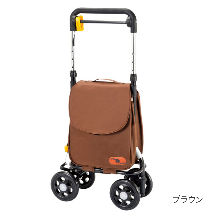 ショッピングカー おしゃれ 軽量 サポキャリー ブラウン ローズ RS-200BR RS-200RF マキテック │ ショッピングカート サイドカー 手押し車 横押し シニアカート_1