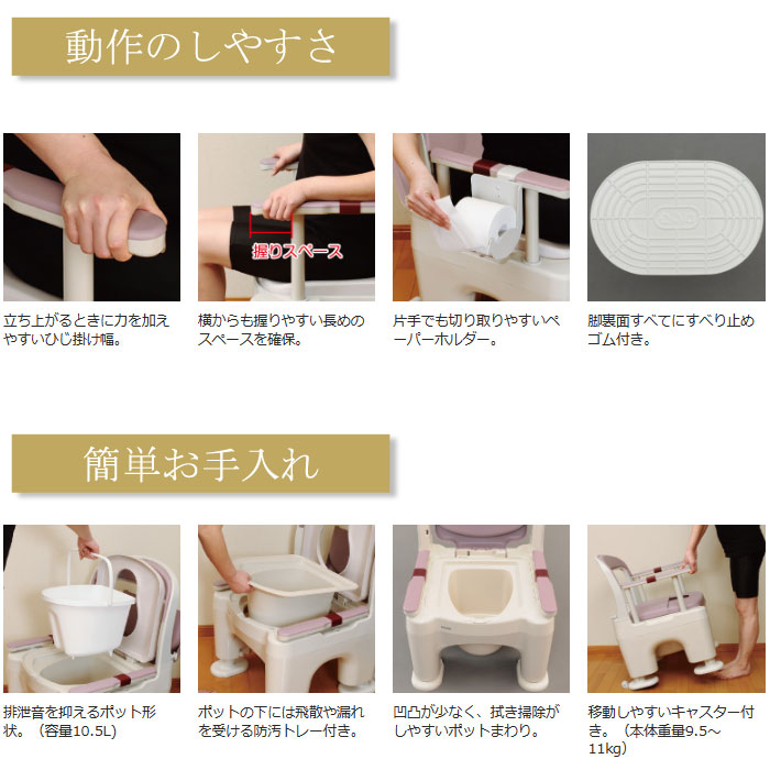 Panasonic ポータブルトイレ 座楽 ラフィーネ あたたか便座