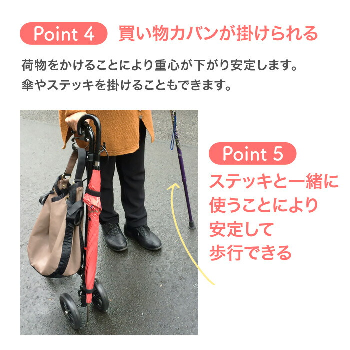 ハンドレールステッキ2 ブーケ WB5134 フジホーム │ つえ 杖