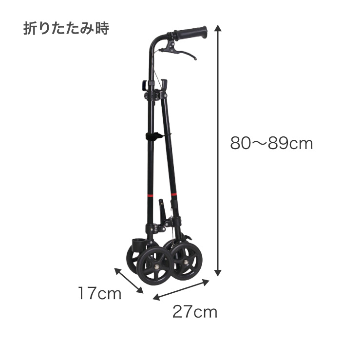 フジホーム ハンドレールステッキ2 ブラック WB5135 （幅17×奥行45×高