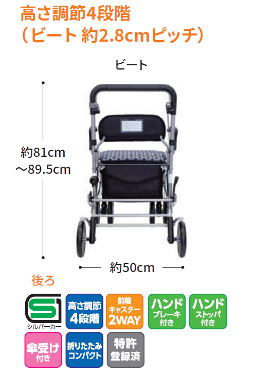 島製作所 シルバーカー　シニアカー　歩行車 折り畳み式 手押し車 島製作所 シルバーカー おしゃれ 座れる シニアカー ボックスタイプ