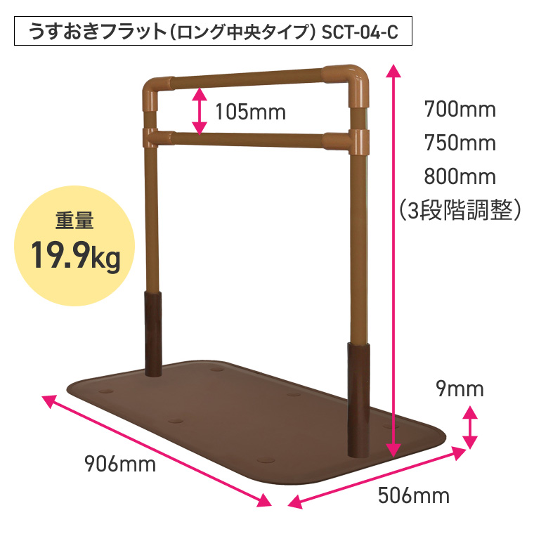 置き型手摺　ルーツロング ルーツ ロングタイプ / MNTPLGBR – 介護用品・介護用品レンタル