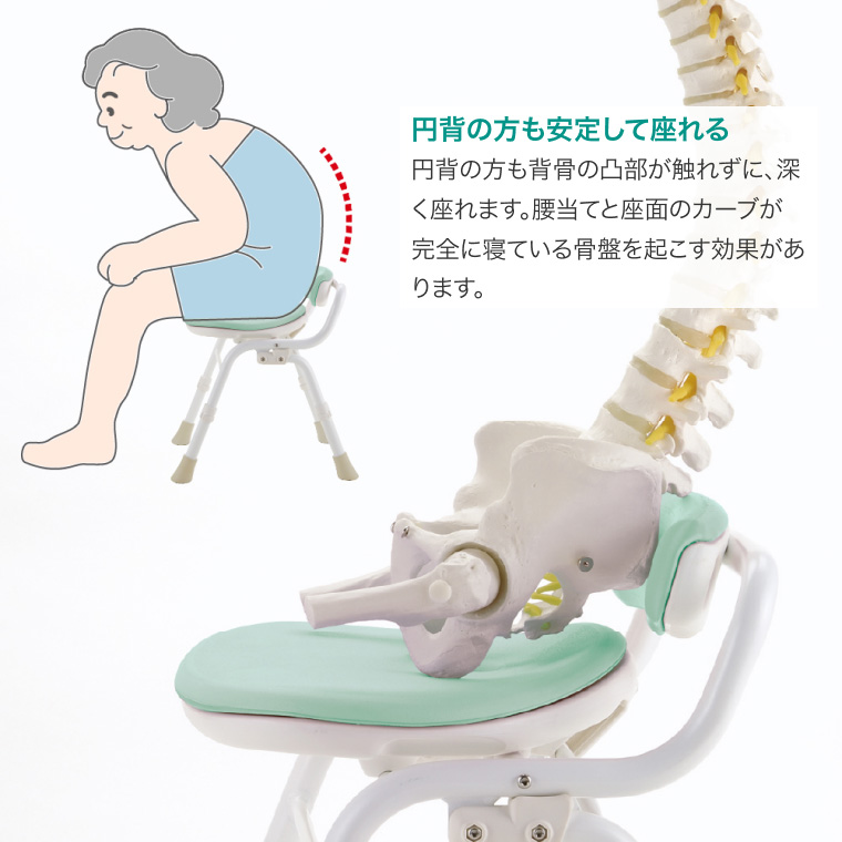やわらかシャワーチェア クレオ 腰当付390