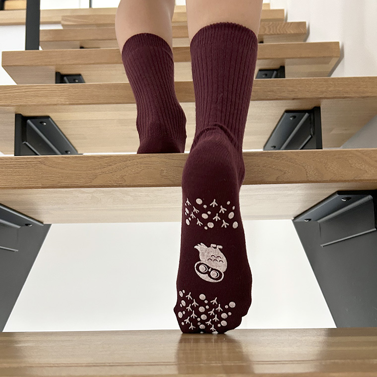 すべり止め付リブソックス福ふくふく婦人用秋冬タイプ