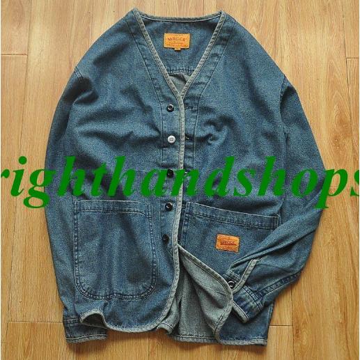 デニムジャケットカバーオール男前メンズおしゃれフィッシィングシャツコットン95%インディゴワークジャケットアウターカジュアル |  | 01