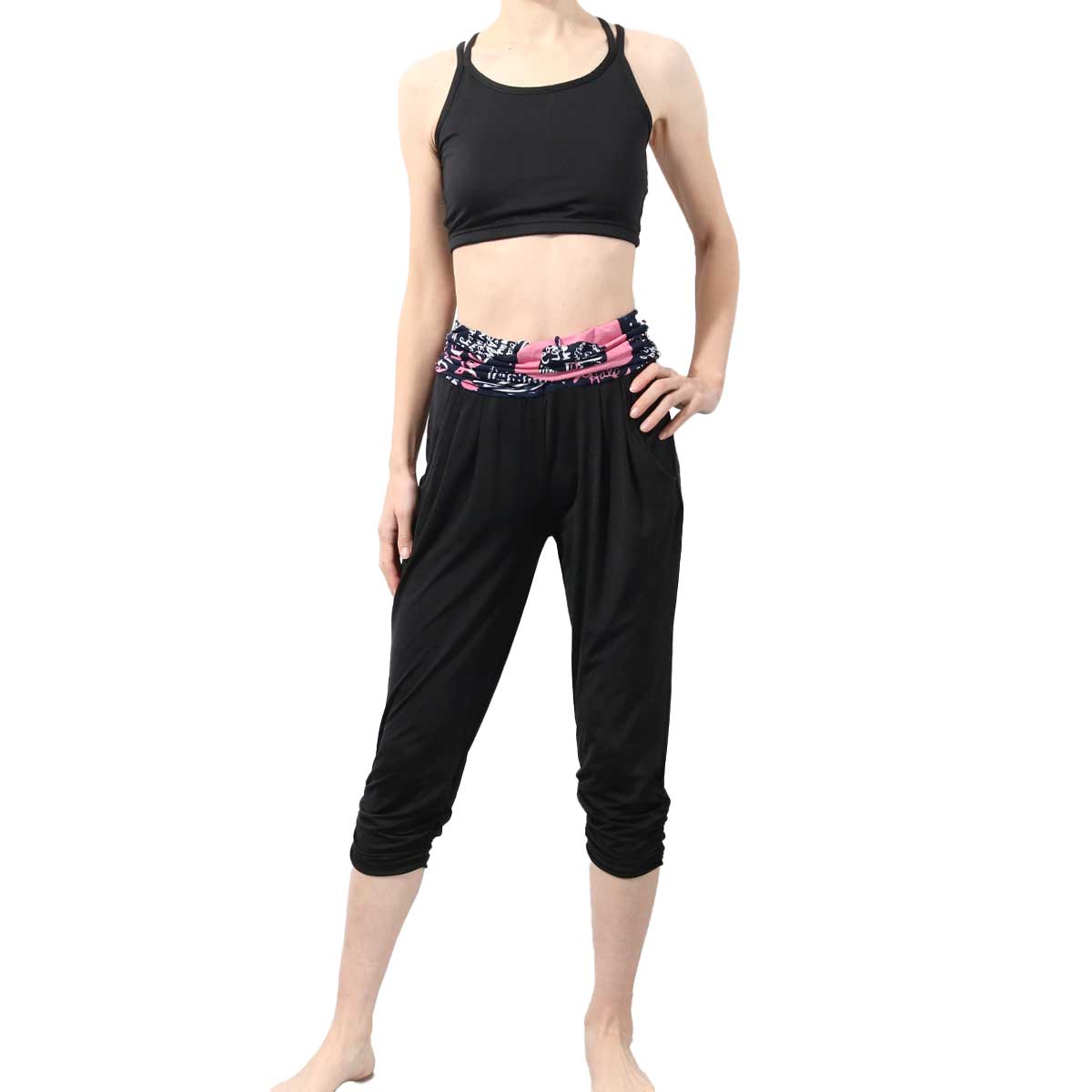 #送料無料ヨガウェア トレーニング フィットネスウェア ヨガパンツ ヨガ サルエル フィットネス スポーツウェア ハイウェスト | パネットワン | 05