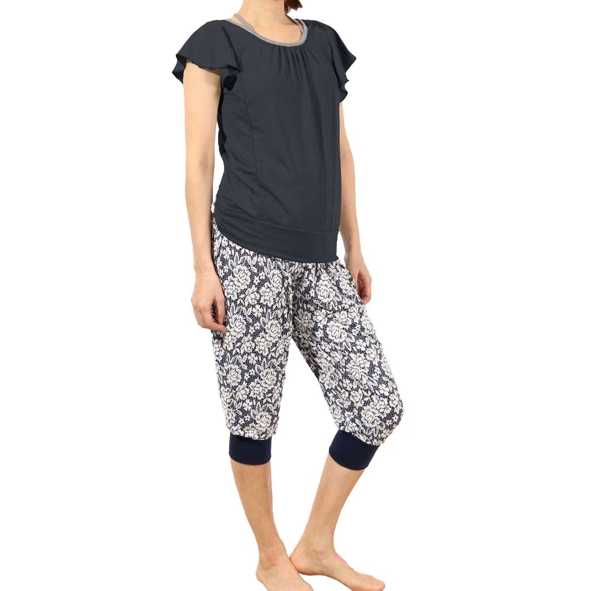 suria カップ付きトップス ヘムフィット ＊ ヨガウェア ダンス Tシャツ パネットワン .トレーニング ヨガウェア トップス ヨガ カップ