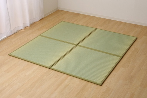 日本製 い草 置き畳/ユニット畳 (半畳 ナチュラル 約82×82cm 12枚組