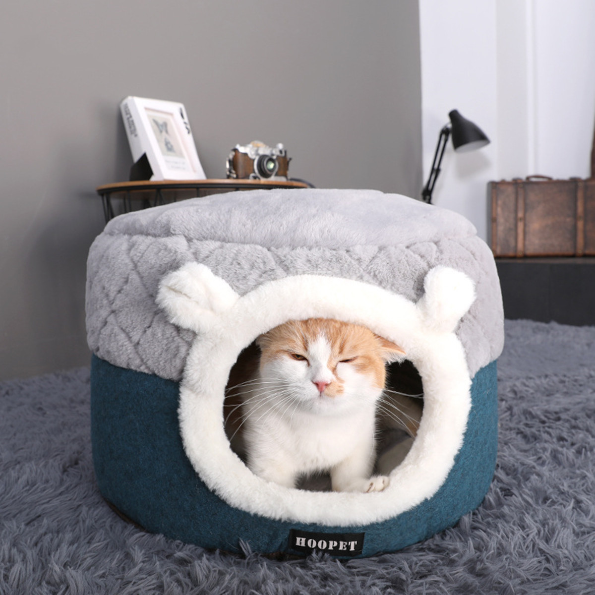 猫ベッド ペットベッド 猫 ドーム型 猫ハウス 2WAY 暖かい クッション キャットハウス 2in1 小型犬 犬猫兼用 ふわふわ 柔らかい S M サイズ 送料無料