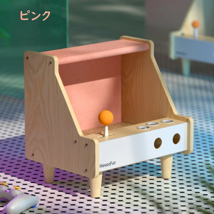 猫ハウス キャットベッド 木製 ハンモック 爪とぎ つめとぎ 猫小屋 ポンポン ユニック ゲーム機デザイン 多頭飼い対応 ガリガリ ストレス解消  一台多役｜panni-fashion｜03