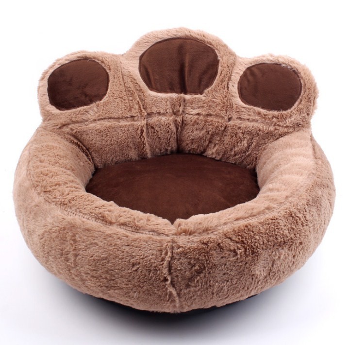 洗える ブラウン 肉球 ペットベッド ふわふわ クッションマット 