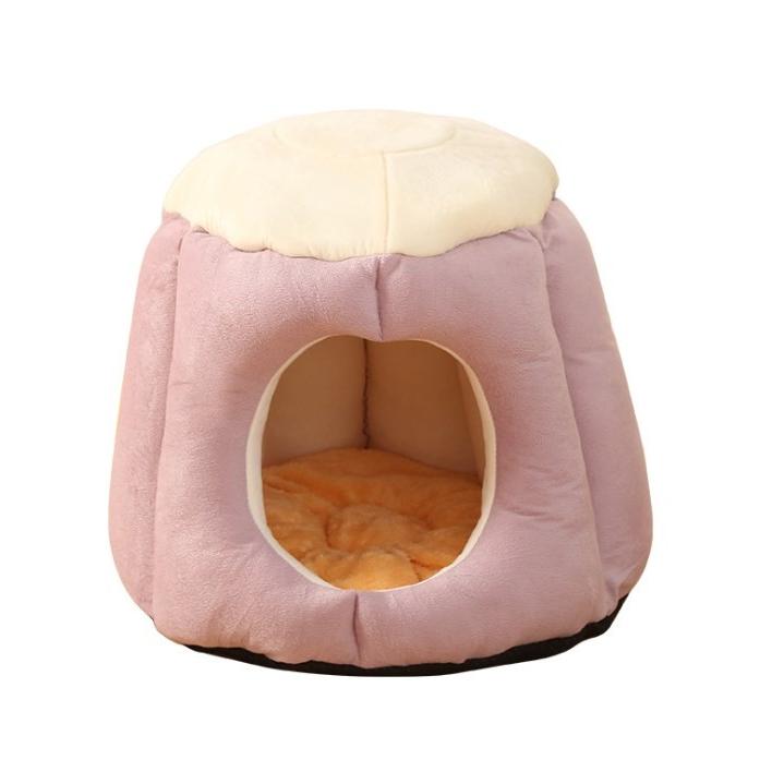 猫 ハウス 猫ベッド ドーム型 ペット ベッド クッション 猫 犬 ふわふわ もこもこ 柔らかい 選べる３色 かわいい｜panni123｜03