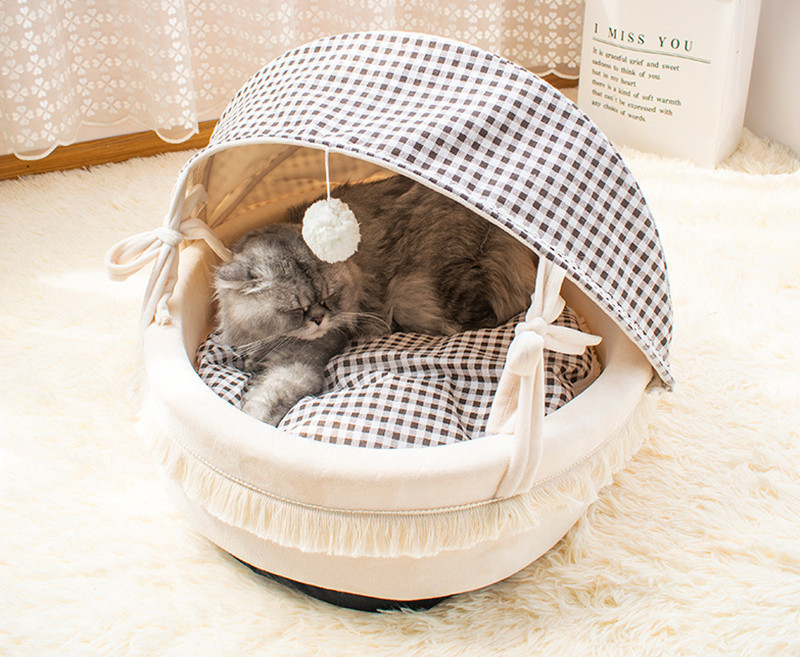 猫ハウス ペットベッド 犬ハウス クッション ベッド 枕付き 犬用 猫用