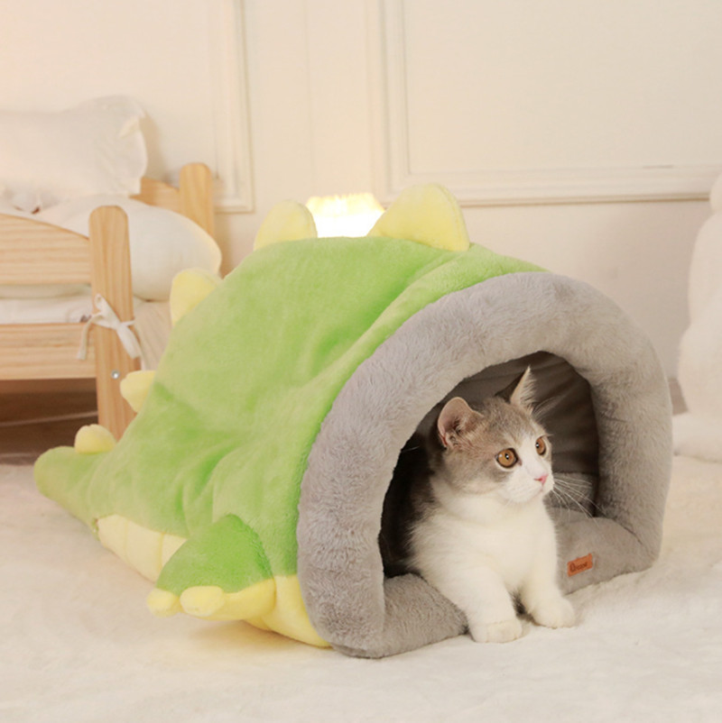 猫ベッド 猫ハウス ペット ハウス 可愛い 恐竜型 犬 猫用 ベッド ペットベッド ドーム型 ソファ 室内用  小動物 兼用｜panni123｜03