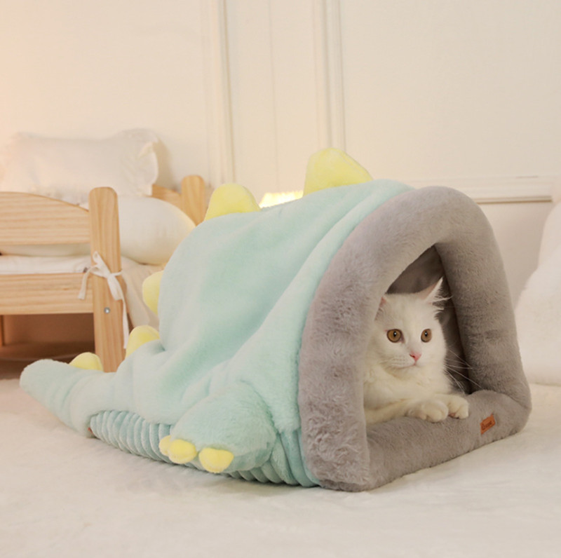 猫ベッド 猫ハウス ペット ハウス 可愛い 恐竜型 犬 猫用 ベッド ペットベッド ドーム型 ソファ 室内用  小動物 兼用｜panni123｜02