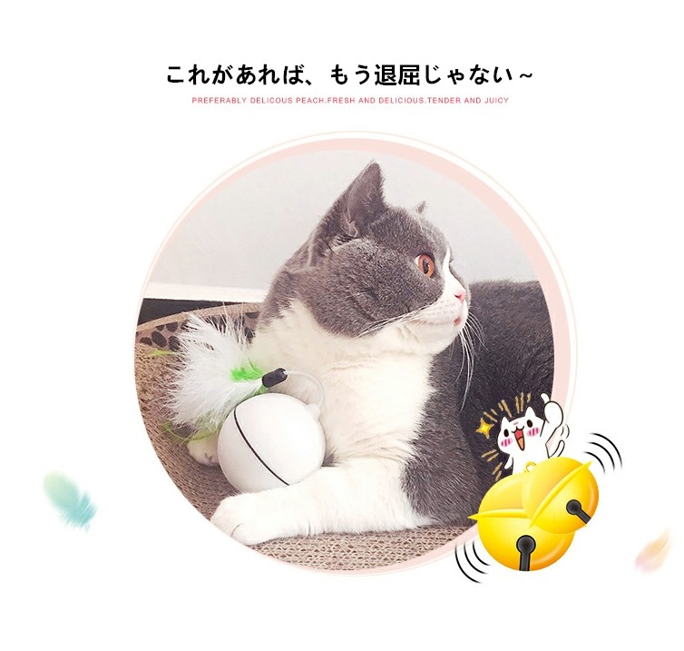 猫 おもちゃ 玩具 ボール 自動回転 光る LED 転がる ゴロゴロ