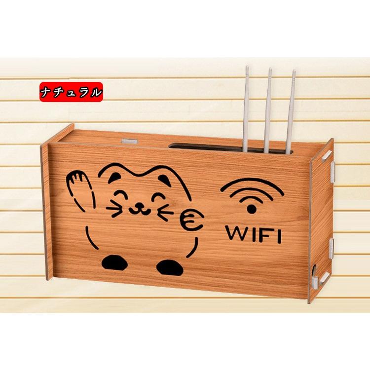 ルーター 収納 ボックス wifi BOX 壁掛け ピンつき 耐荷重 3kg 合成木材 ケーブル隠し｜panni2-shop｜02