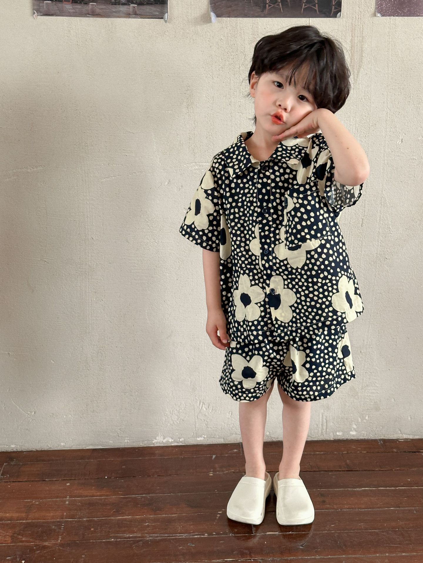 女の子 男の子 子供服 ワンピース シャツ 半ズボン ペアルック 韓国風 