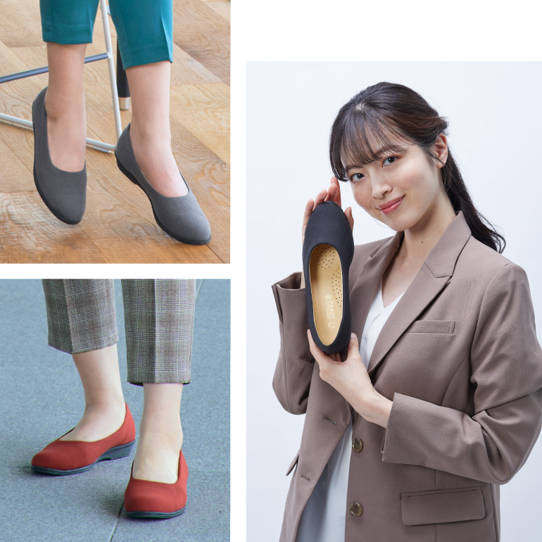 スタンダードなグレー、足元が明るくなるレンガと定番色ブラック