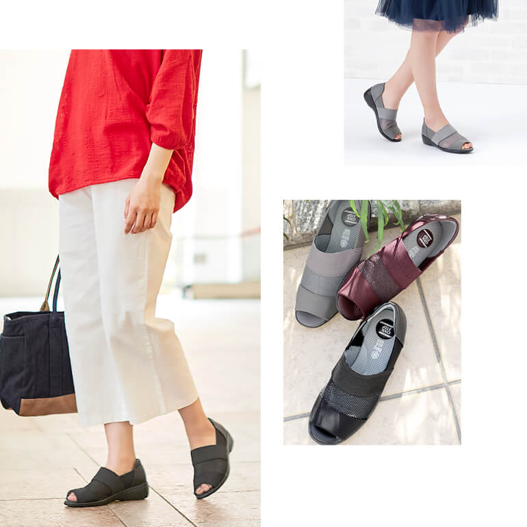 PANSY（パンジー） オープントゥ シューズ サマーシューズ レディース