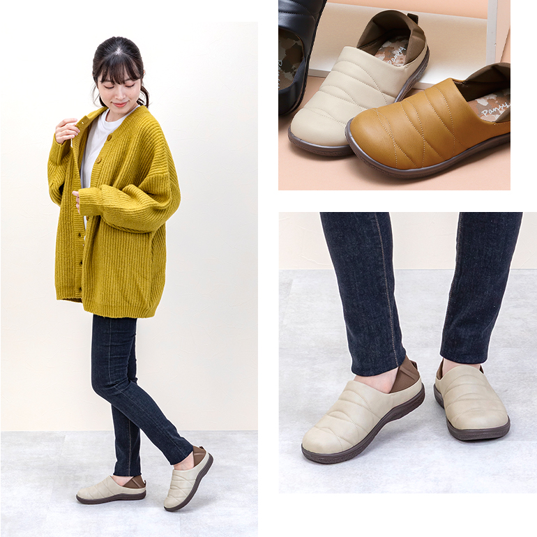 かかとが踏める外履きバブーシュ