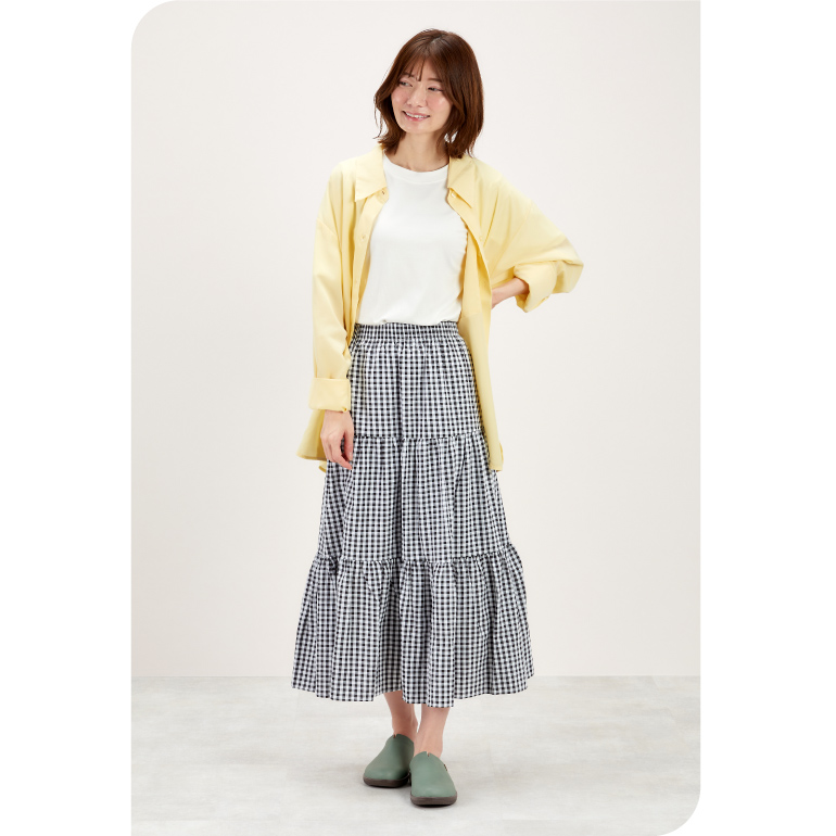 くすみ系グリーンで合わせやすい