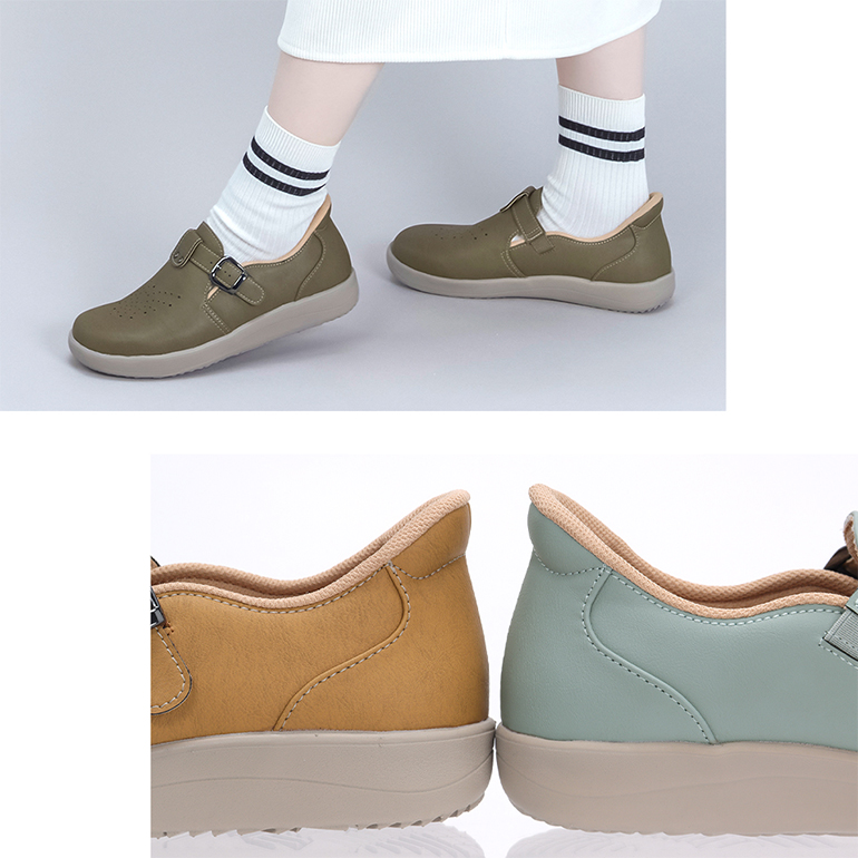 足を滑らせて履けるから支度が楽ちん