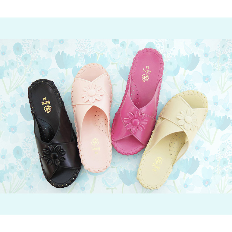 ルームシューズ レディース スリッパ ヒール 女性 室内履き 抗菌