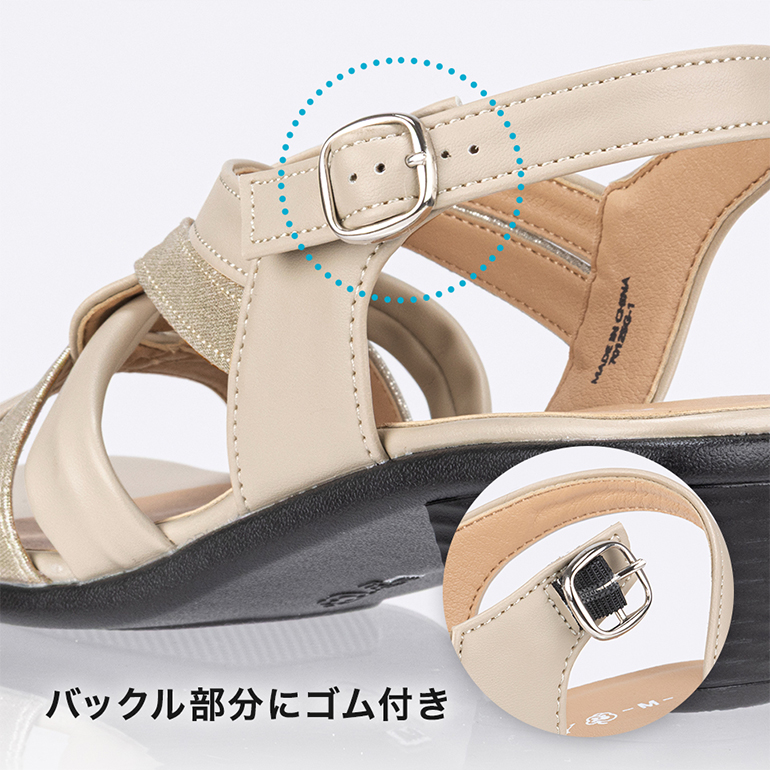 【ポイント1】ゴム付きバックストラップ
