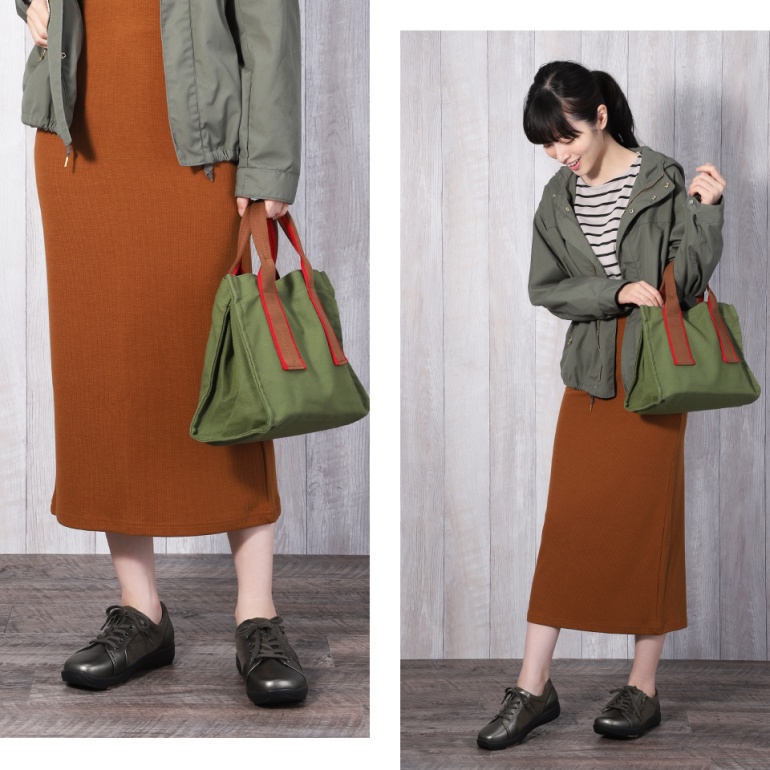 ファスナー付きで履きやすい