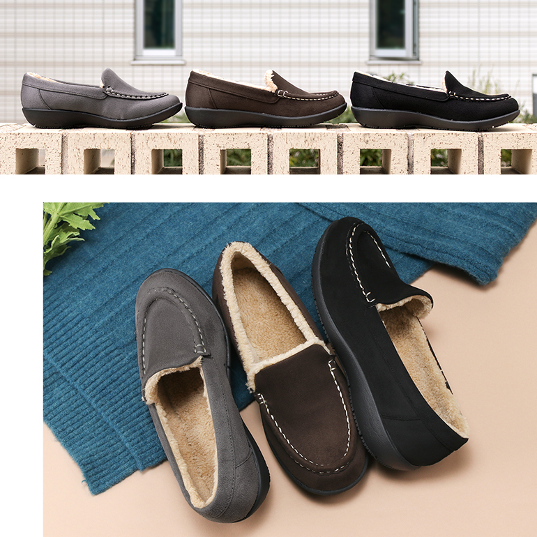 安定感のあるローヒールで歩きやすい