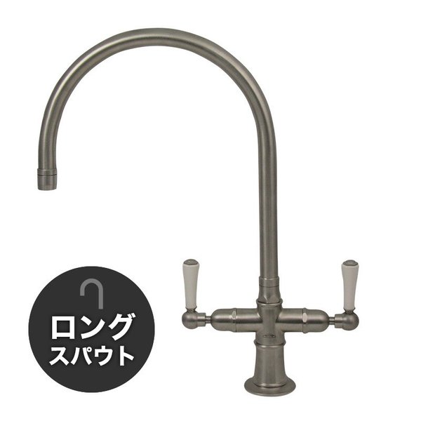蛇口 洗面所 ステンレス 混合栓 スワン型 モノ・ミキサー