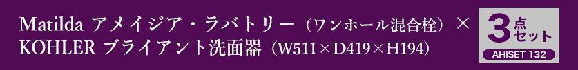 【Matilda】アメイジアラバトリーとKOHLER社製ブライアント、プッシュ式ドレンユニット3点セット