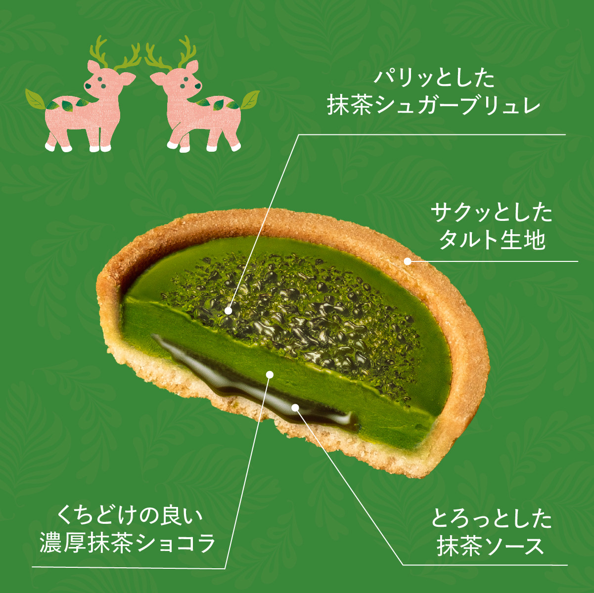濃い宇治抹茶タルト 茶の緑 4個入 お菓子 茶の福 お取り寄せ おやつ