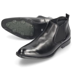 レインブーツ メンズ 防水 3E ビジネスシューズ ブーツ 雨の日 梅雨 合皮 紐靴 サイドゴア 仕...