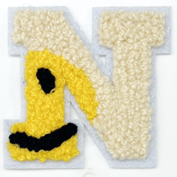 ワッペン アルファベット スマイル Sサイズ N〜Z 刺繍 アイロン