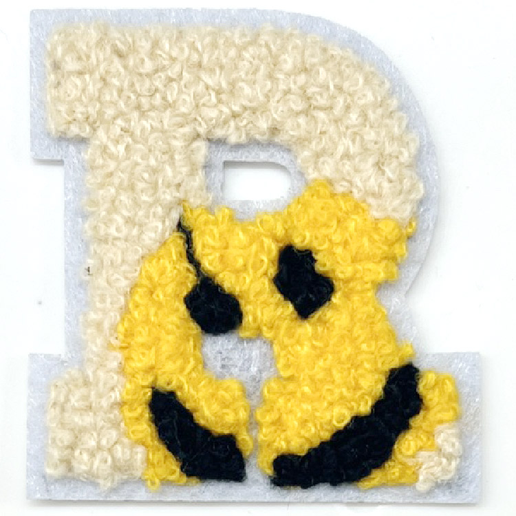 ワッペン アルファベット スマイル Sサイズ N〜Z 刺繍 アイロン