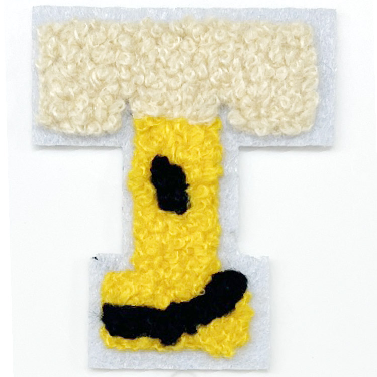 ワッペン アルファベット スマイル Sサイズ N〜Z 刺繍 アイロン