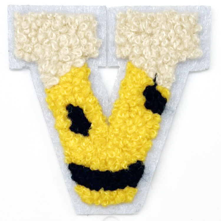 ワッペン アルファベット スマイル Sサイズ N〜Z 刺繍 アイロン