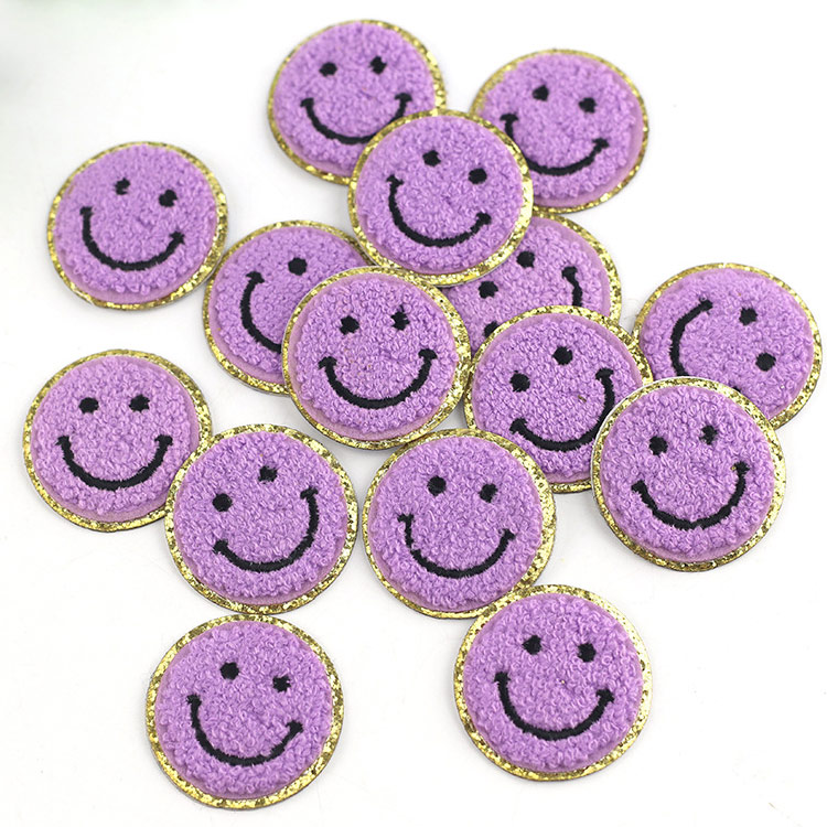 ワッペン スマイル キラキラ 刺繍 アイロン キャラクター ニコちゃん