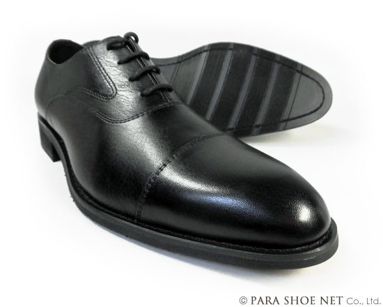 ドルチェ　シューズ　本革　日本製　黒 ストラップ付き24㌢EEE 【新品未使用】 PARASHOE 本革 内羽根ストレートチップ ビジネスシューズ 黒
