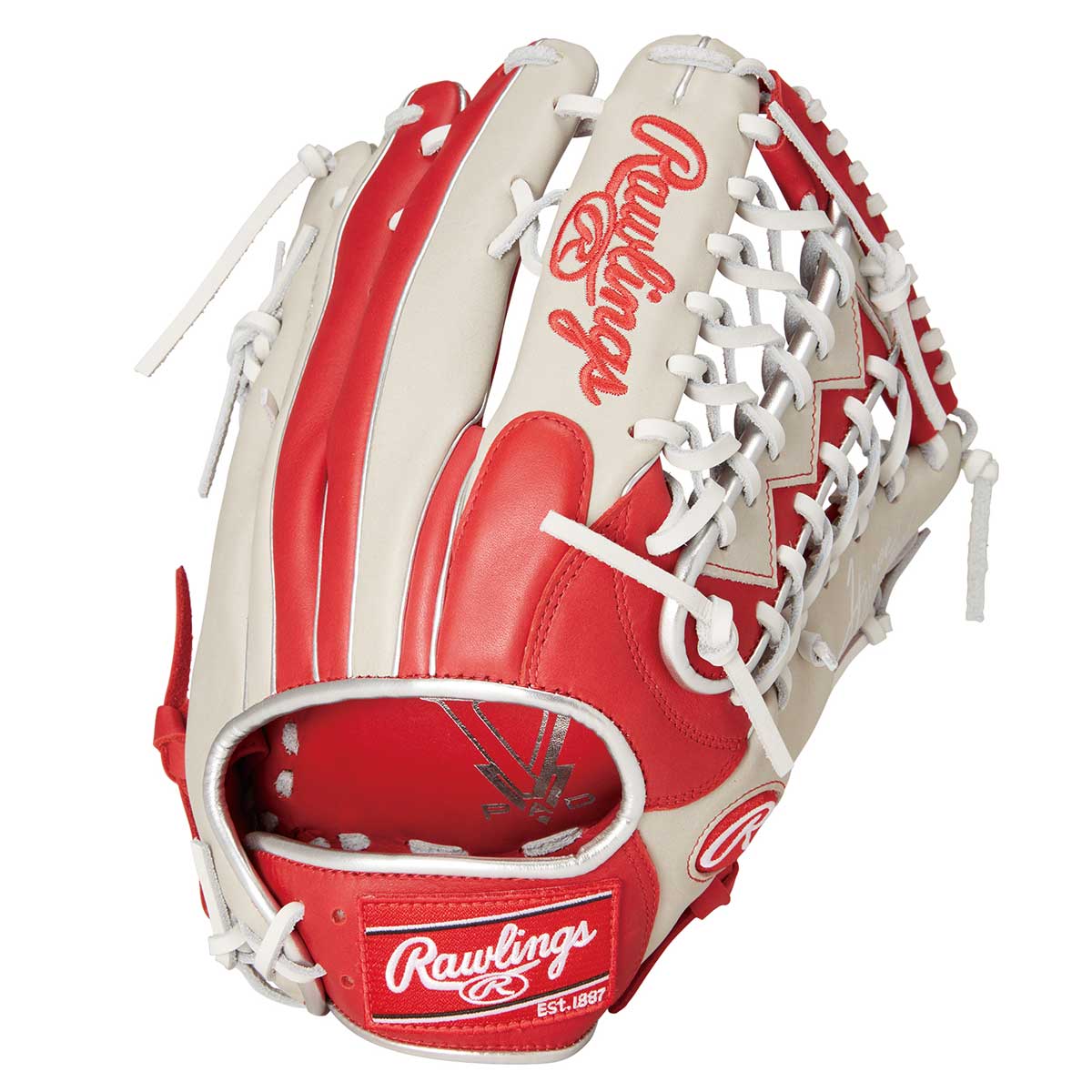 Rawlings SS1887 軟式グローブ レッド/ホワイト ローリングス Rawlings ソフトボール 投手用 レディースフィット