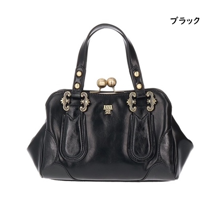 【未使用品】アナスイ×ディズニー ALICE 2WAY ハンドバッグ ブラック ANNA SUI アナスイ ハンドバッグ がま口 エイミー レディース