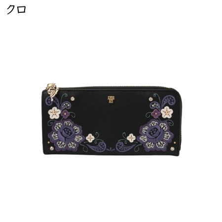 ANNA SUI（アナスイ） 長財布 ララ Lファスナー レース フラワー
