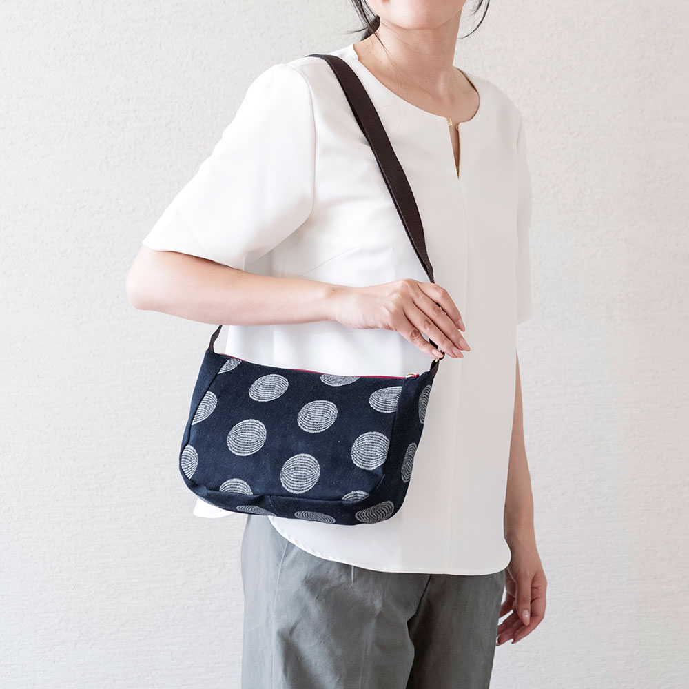 ドット柄バッグセット(ネイビー) レーヌネイビー バッグ RLM-8500/6500SET(代引不可)【送料無料】 レーヌネイビー ドット 岡山デニム ショルダーバッグ 日本製 バッグ 和